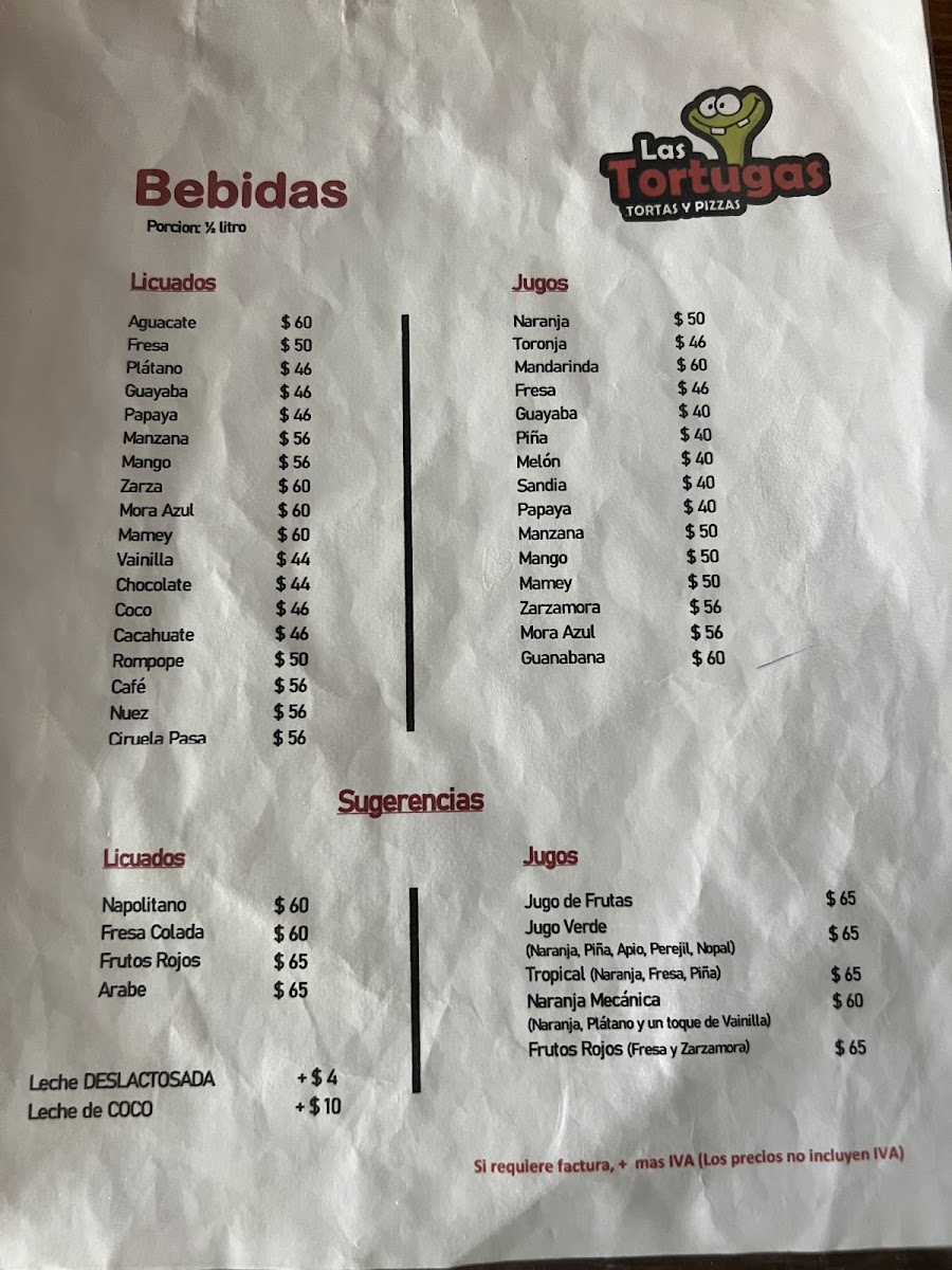 Las Tortugas Menu - Image 2